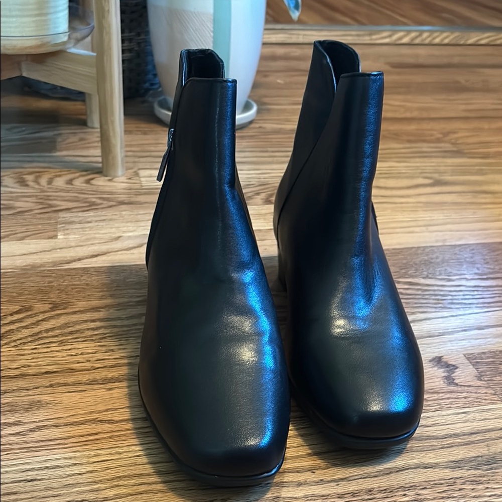 Black Leather Ankle Boots